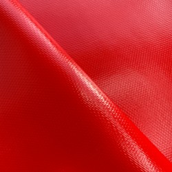 Ткань ПВХ 600 гр/м2 плотная, Красный (Ширина 150см), на отрез  в Ижевске