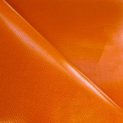 Ткань ПВХ 450 гр/м2, Оранжевый (Ширина 160см), на отрез  в Ижевске