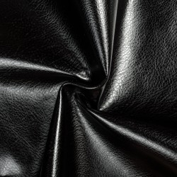 Ткань Дерматин (Кожзам) для мебели, цвет Черный (на отрез)  в Ижевске