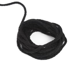 Шнур для одежды тип 2, цвет Чёрный (плетено-вязаный/полиэфир)  в Ижевске